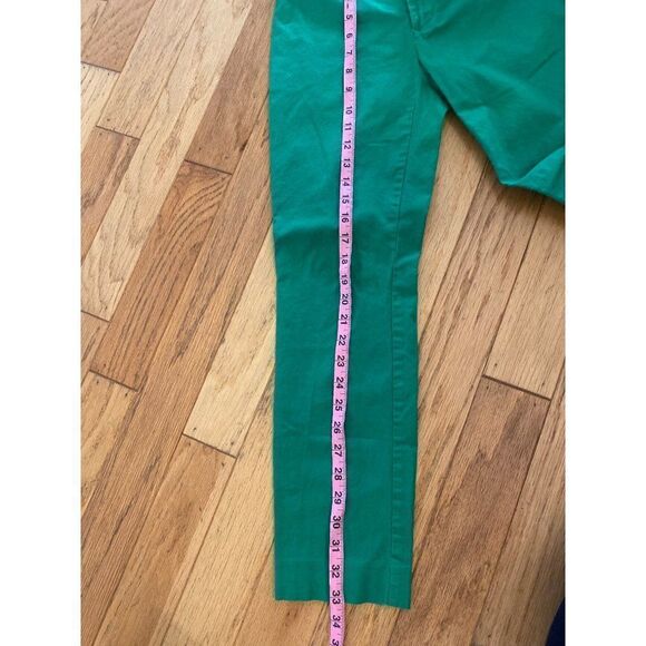 Gap women's green slim cropped cotton stretch low rise straight leg pants size 0 - Picture 8 of 8